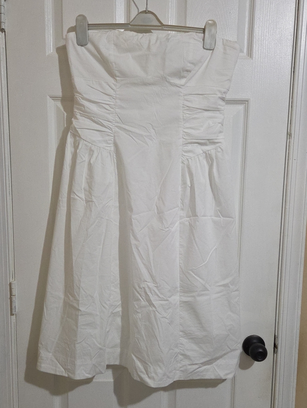 wild fable White Strapless Ruched Midi Dress Sz L
